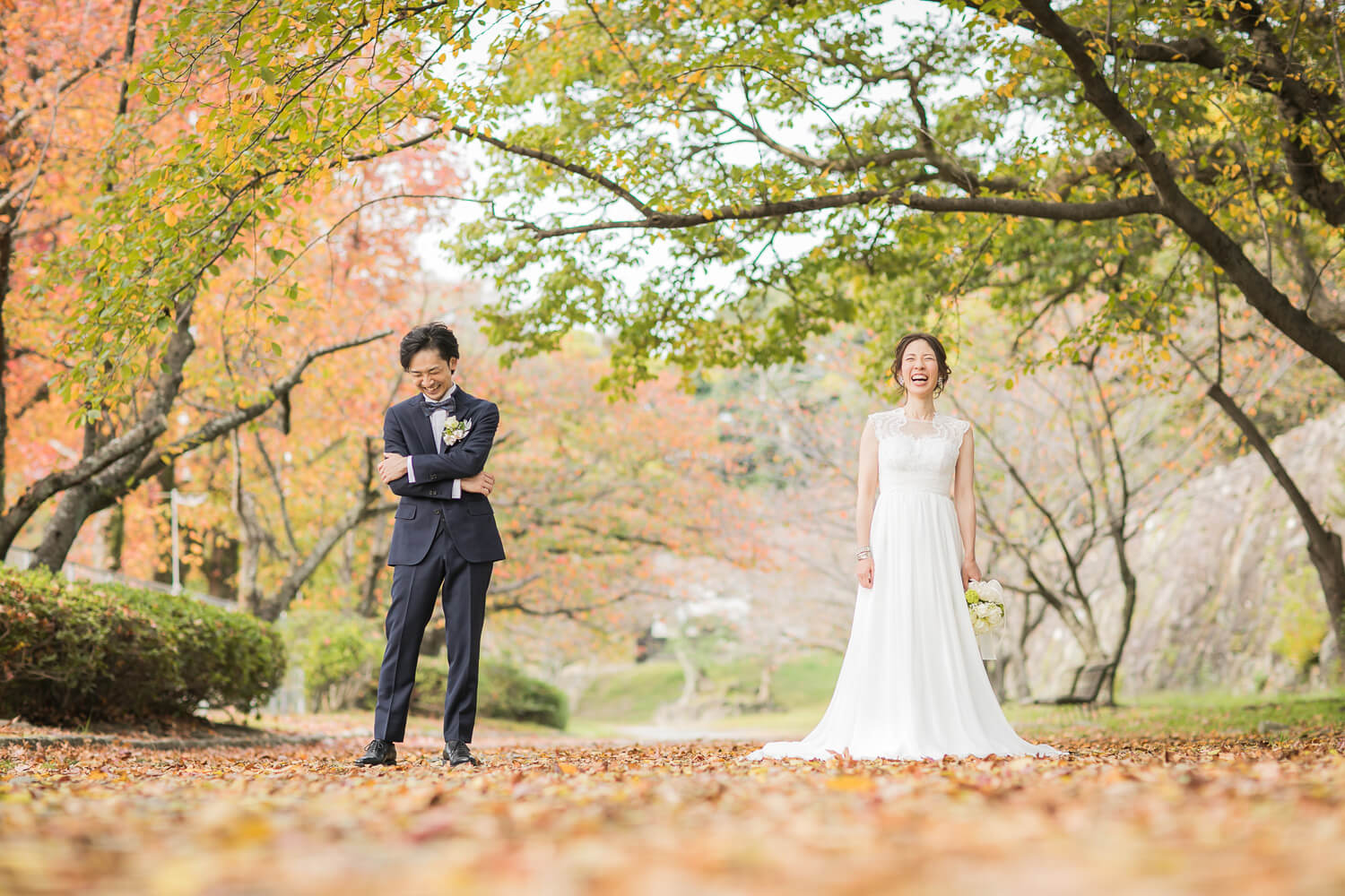 紅葉の洋装ロケーション