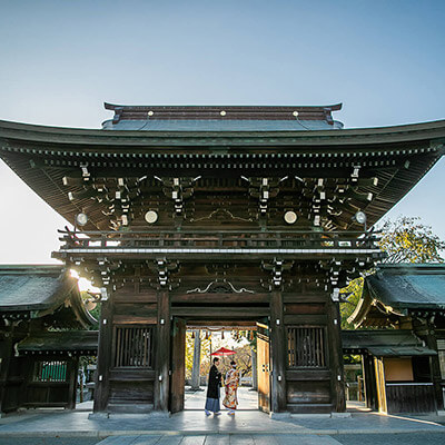 神社で和装ロケーション