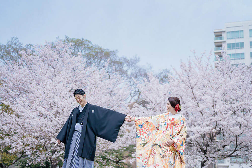 桜の和装ロケーション