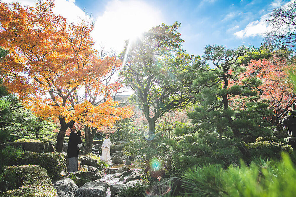 紅葉の和装ロケーション