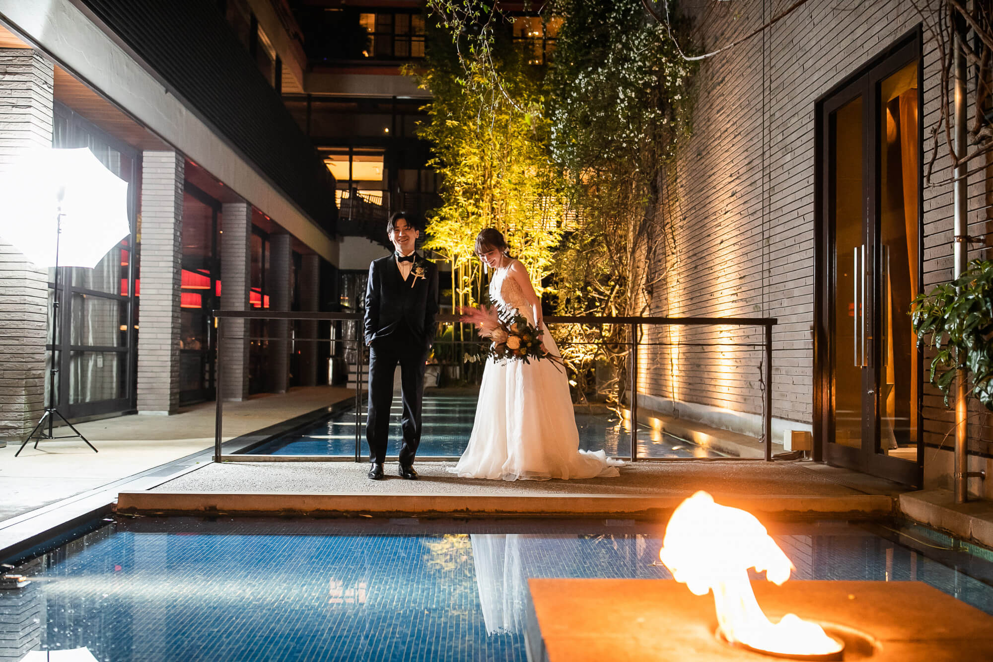 結婚式での会場での撮影