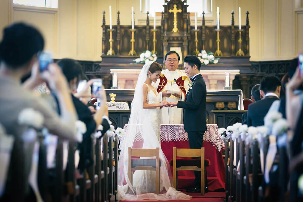 結婚式の指輪交換