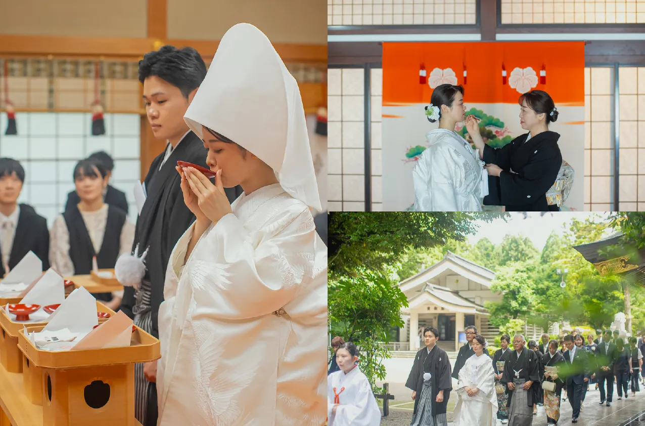 花嫁のれんに想いを重ねて、伝統の神社婚。