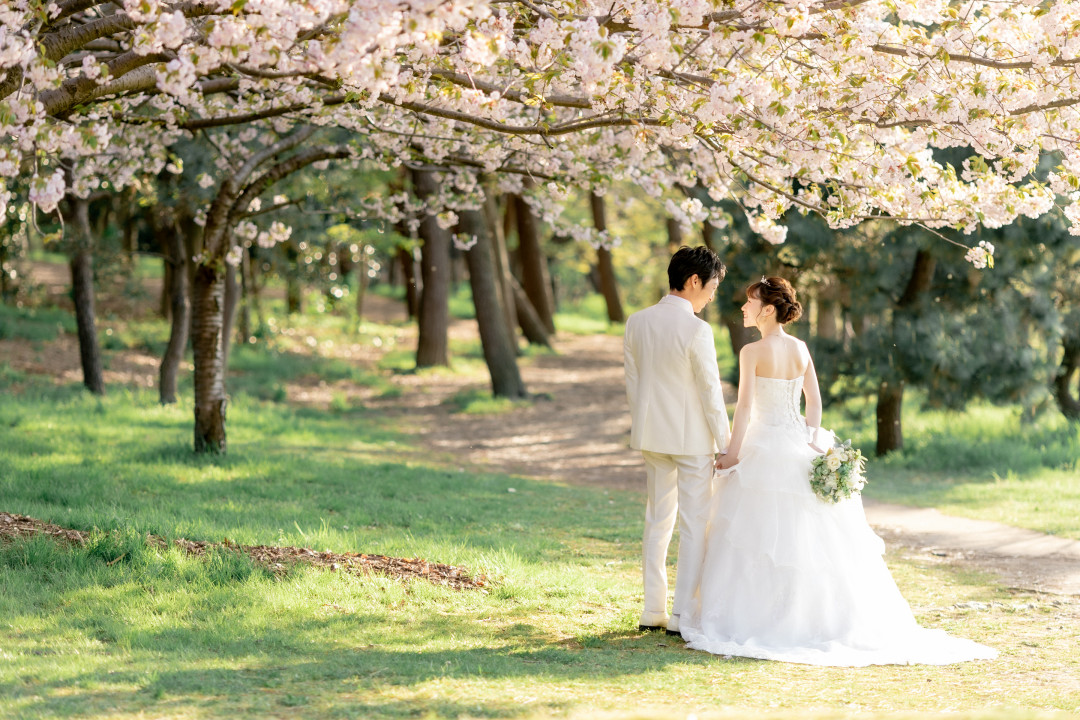 桜でフォトウェディング・前撮り3