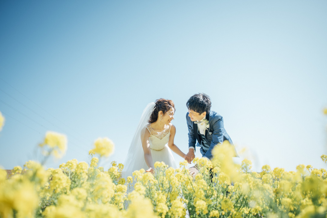 花畑でフォトウェディング・前撮り10