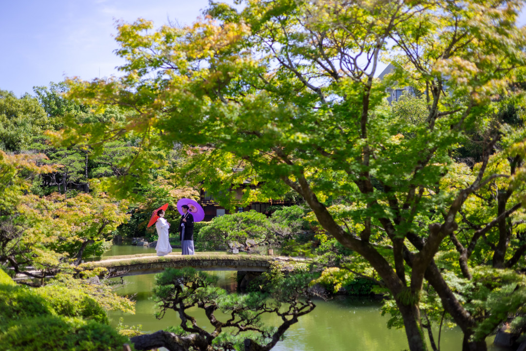 和庭園でフォトウェディング・前撮り1